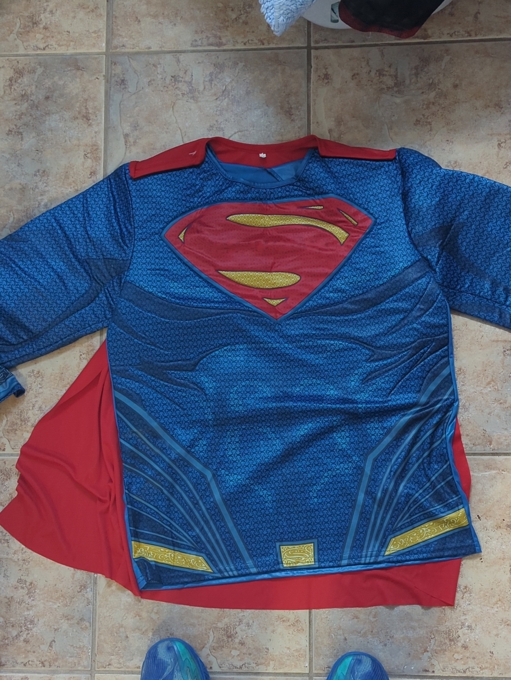 Superman Costume Tee Shirt With Cape